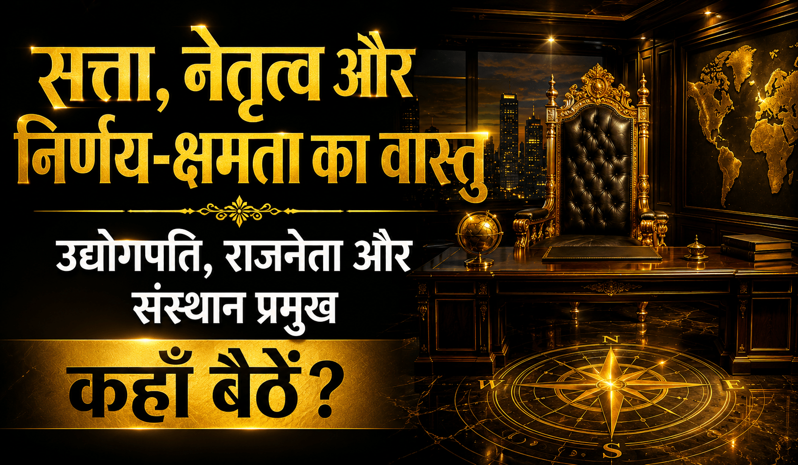 सत्ता, नेतृत्व और निर्णय-क्षमता का वास्तु — उद्योगपति, राजनेता कहाँ बैठें