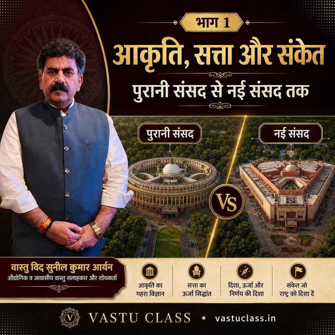 आकृति, सत्ता और संकेत — पुरानी संसद से नई संसद तक; वास्तु विद सुनील कुमार आर्यन के साथ दोनों भवनों की तुलना