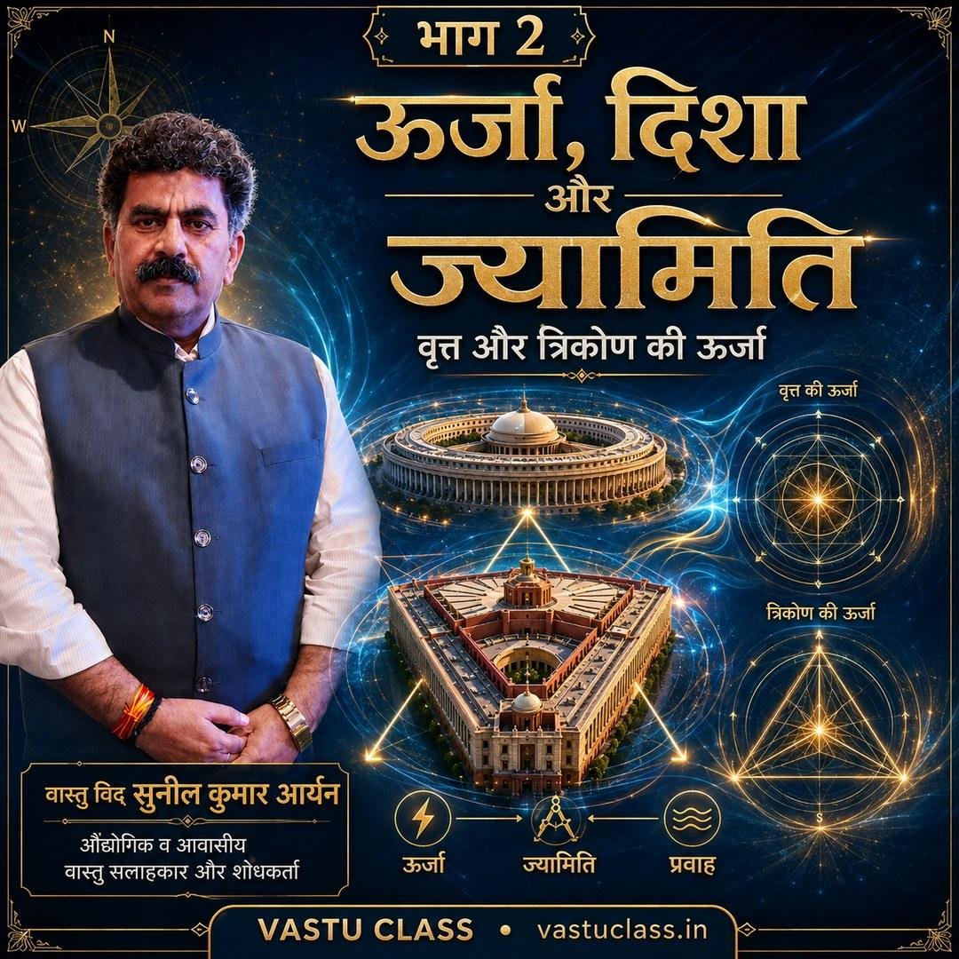 ऊर्जा, दिशा और ज्यामिति — वास्तु विद सुनील कुमार आर्यन के साथ नई संसद तथा ऊर्जा, ज्यामिति व प्रवाह के प्रतीक