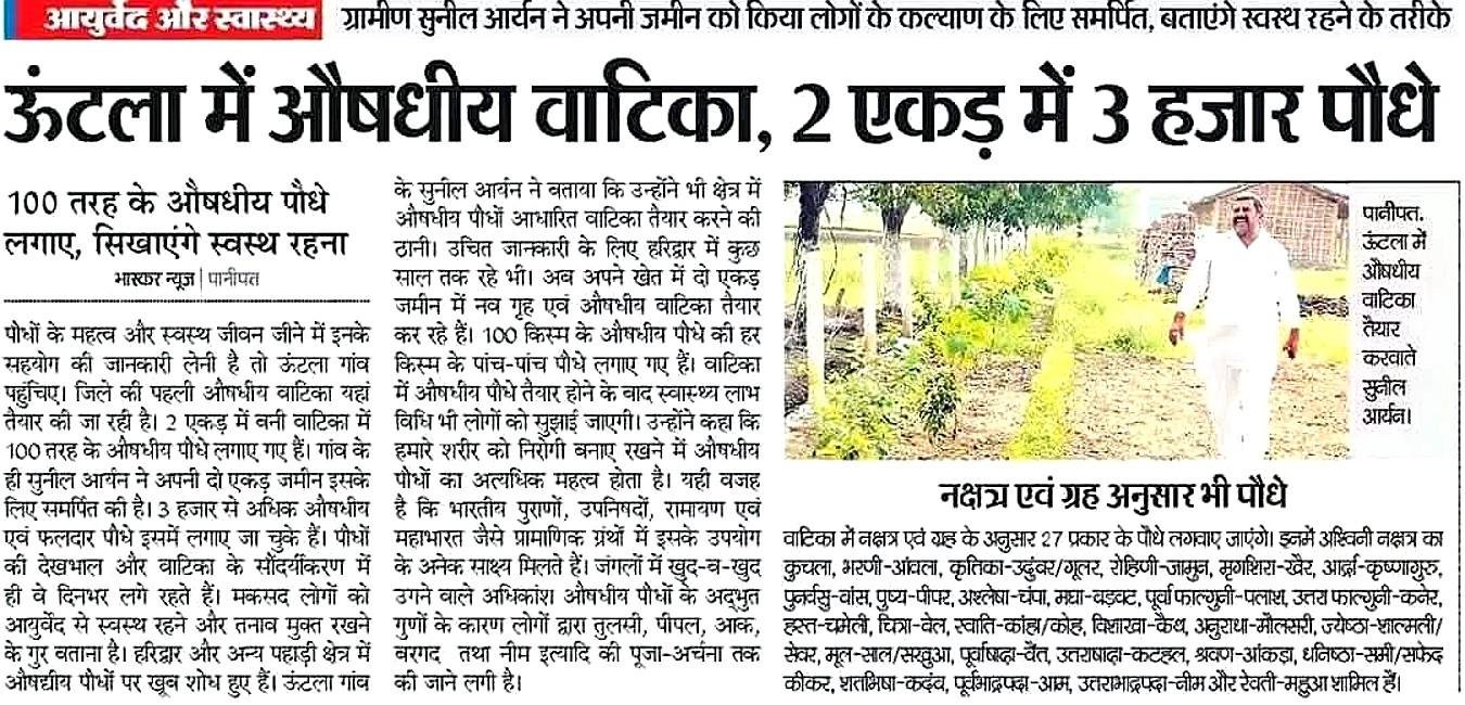 2 एकड़ में 3000 औषधीय पौधे, ऊंटला
