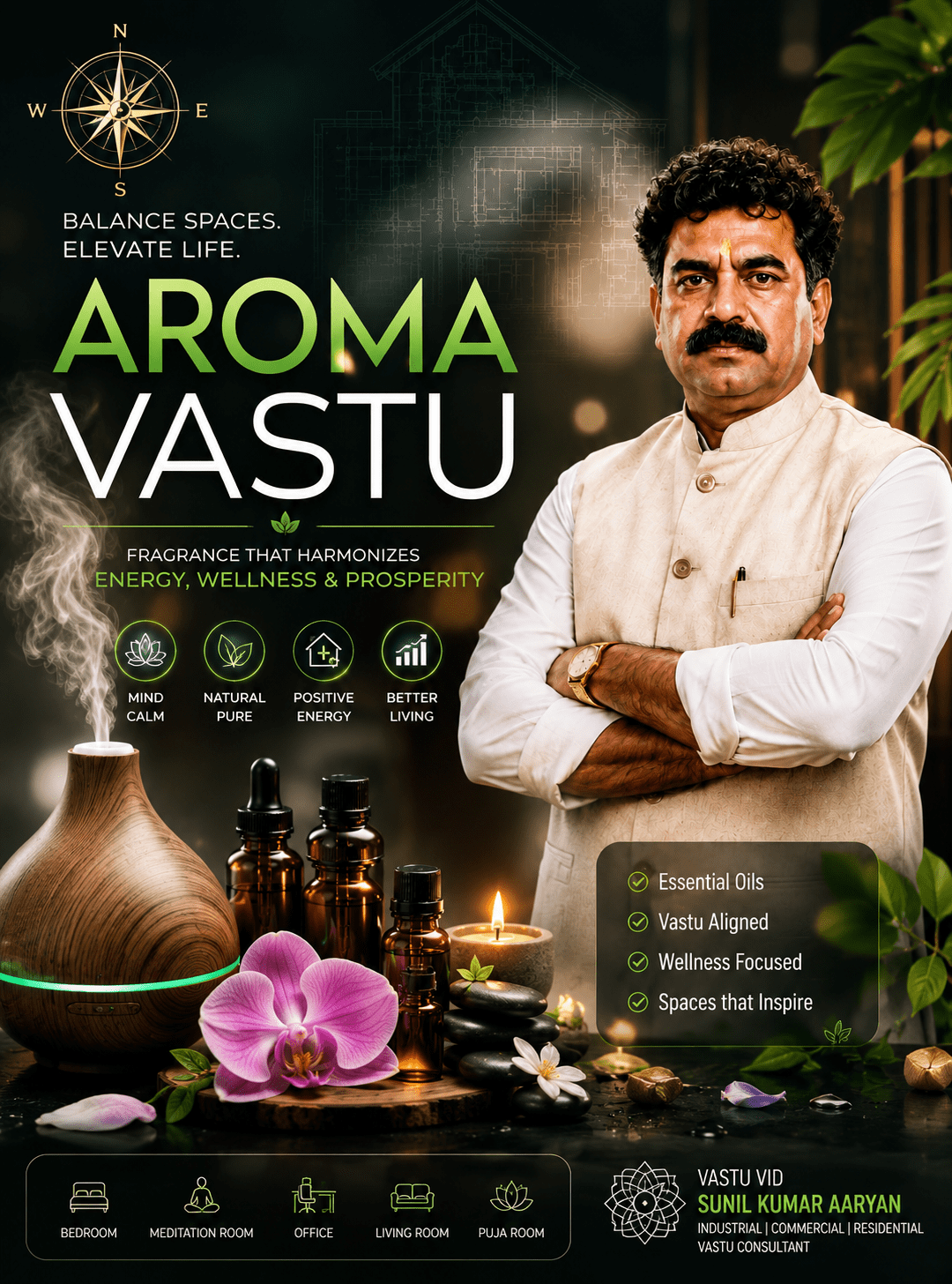 Aroma Vastu English - Balance Spaces Elevate Life Essential Oils Guide