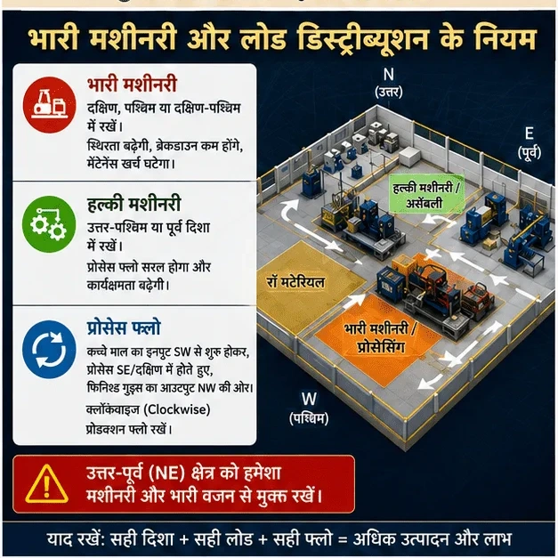 भारी मशीनरी लोड वितरण वास्तु लेआउट फैक्ट्री