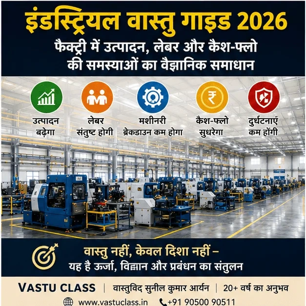 इंडस्ट्रियल वास्तु गाइड 2026 - उत्पादन लेबर कैश-फ्लो ओवरव्यू हिंदी
