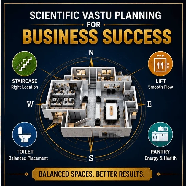Scientific Vastu Planning for Business Success Staircase Lift Toilet Pantry